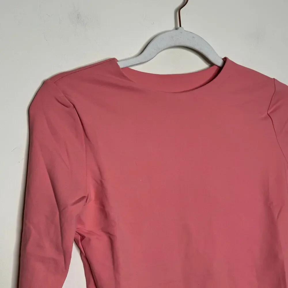 Susana Monaco Long Sleeves Stretch Crop Top Lotus NWT Size XS